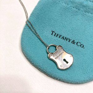 Tiffany & Co Rectangle Lock Pendant Necklace